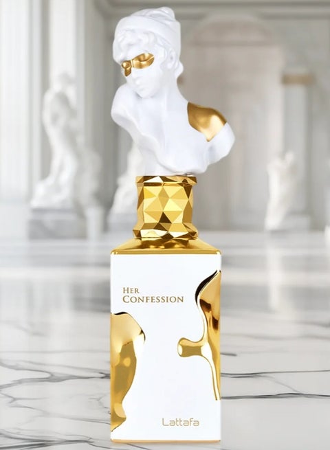 Lattafa Her Confession 100 ml – vedere pe suprafață de marmură